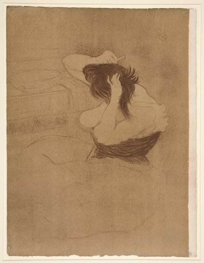 Woman Combing Her Hair, fra serien Elles af Henri de Toulouse-Lautrec