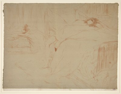 Femme sur le dos, lassitude (Kvinde liggende på ryggen, træthed), fra serien Elles af Henri de Toulouse-Lautrec