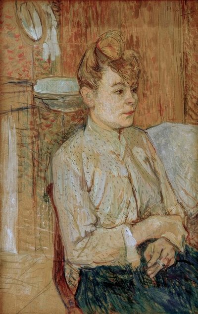 Frau mit Zigarette von Henri de Toulouse Lautrec