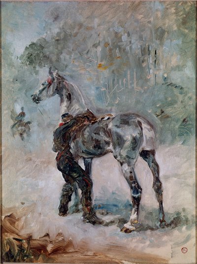 Gunner sadler sin hest. Maleri af Henri de Toulouse-Lautrec (1864-1901) af Henri de Toulouse Lautrec