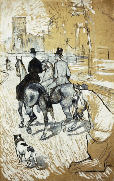 Ryttere på vej mod Bois de Boulogne; Ryttere på vej til Bois de Bologna, 1888 af Henri de Toulouse Lautrec