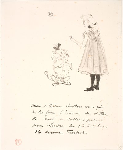 Invitation til udstilling af Henri de Toulouse Lautrec