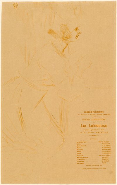 Den spedalske, 1896. af Henri de Toulouse Lautrec