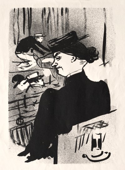 Café-koncerten: A Spectator af Henri de Toulouse Lautrec