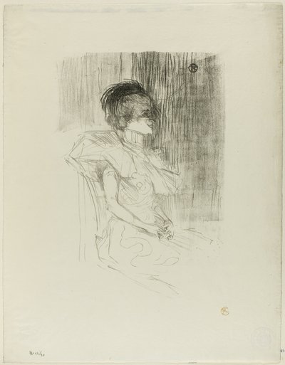 Långiver siddende af Henri de Toulouse Lautrec