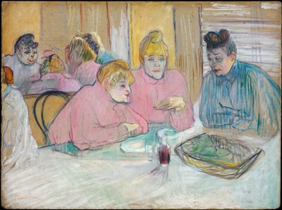 Les Dames dans la salle a manger - Damerne i spisestuen - Toulouse-Lautrec, Henri, de (1864-1901) - 1893-1894 - Olie på pap - 60,2x80,7 - Szepmuveszeti Muzeum, Budapest af Henri de Toulouse-Lautrec