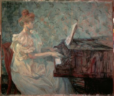 Misia Natanson på klaveret af Henri de Toulouse Lautrec