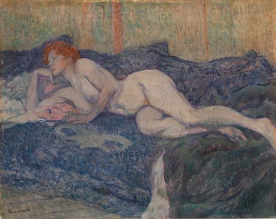 Nøgen liggende på en sofa af Henri de Toulouse-Lautrec