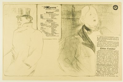 Oscar Wilde og Romain Coolus — Program for Raphaël og Salomé af Henri de Toulouse-Lautrec