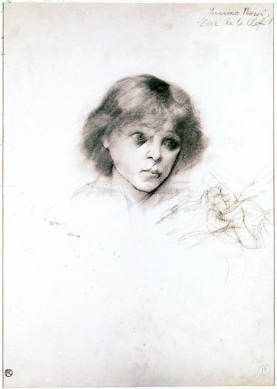 Portræt af Severino Rossi. 1883 (kul på hvidt papir) af Henri de Toulouse Lautrec