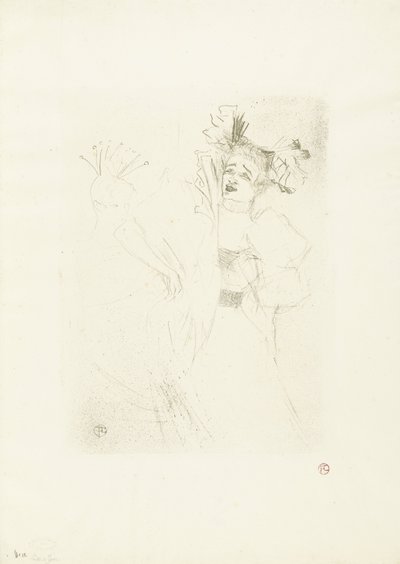 Portret af skuespillerinde Marcelle Lender i operaen Chilpéric Långiver forfra i Chelpéric af Henri de Toulouse Lautrec