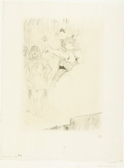 Portræt af skuespillerinde Marcelle Lender, der danser boléro i operaen Chilpéric Lender dansant le pas de bolero af Henri de Toulouse Lautrec