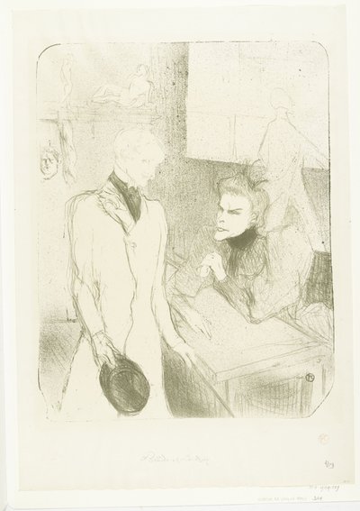 Portret af skuespillerinde Marthe Brandès som skuespiller Charles le Bargy i et toneelstuk Les Cabotins Brandès og Bargy i Cabotins af Henri de Toulouse Lautrec