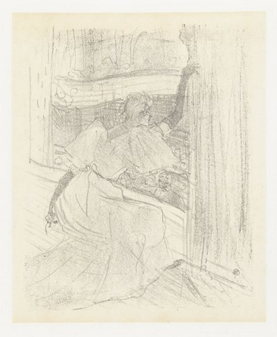 Portret af skuespillerinden Yvette Guilbert bøjet for udgivelsen Yvette Guilbert hilser publikum Yvette Guilbert: Engelsk serie (serietitel) af Henri de Toulouse Lautrec