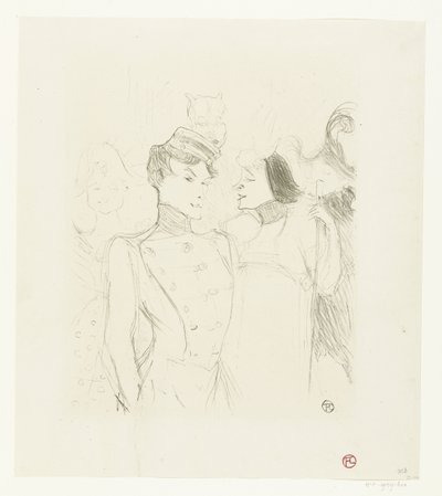 Portræt af skuespillerinderne Marcelle Lender og Eve Lavallière i en revy i Théâtre des Variétés Lender og Lavalliere af Henri de Toulouse Lautrec