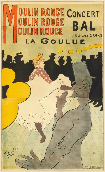 Plakat, der reklamerer for "La Goulue" i Moulin Rouge, 1891 af Henri de Toulouse Lautrec
