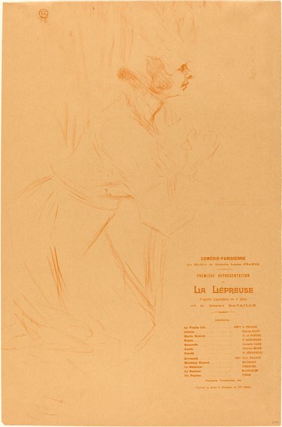 Program for "La leprosa" af Henri de Toulouse Lautrec