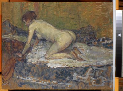 Rødhovedet nøgen på hug, 1897 af Henri de Toulouse Lautrec