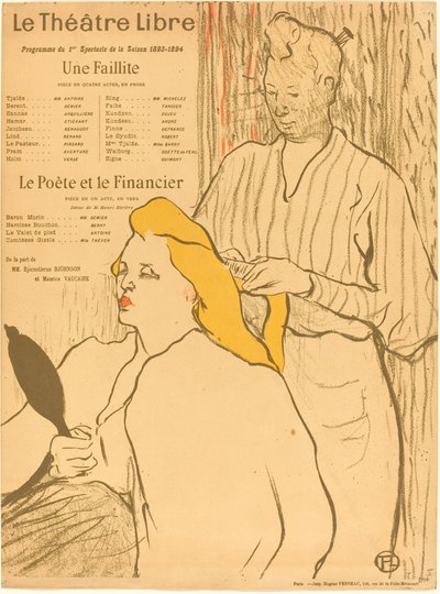 Frisøren - Program for Teater-Libre af Henri de Toulouse Lautrec