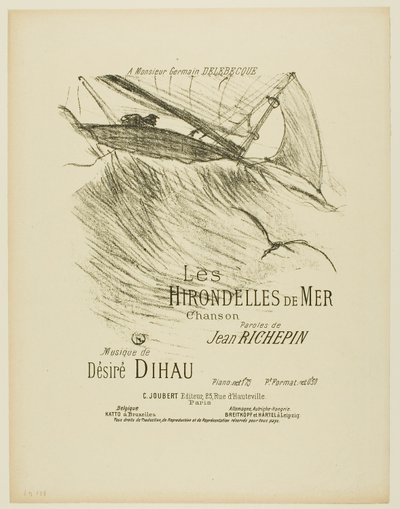 Havsvalerne, fra Melodier af Désiré Dihau af Henri de Toulouse Lautrec