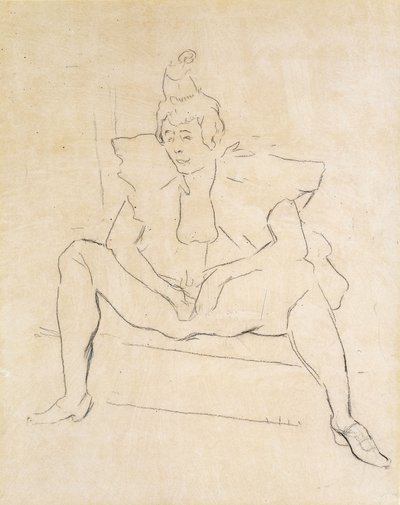 Den siddende klovn; La Clownesse Assise af Henri de Toulouse Lautrec