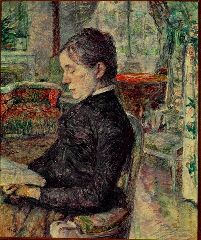 Malerens mor i Salonen i Malrome. Maleri af Henri de Toulouse-Lautrec (Toulouse Lautrec af Henri de Toulouse Lautrec
