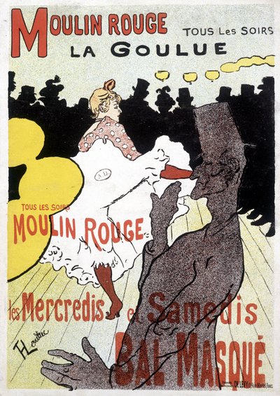 Toulouse Lautrec plakat for Moulin Rouge og La Goulue af Henri de Toulouse Lautrec