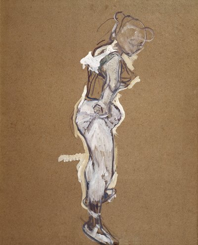 Trapezist tilpasser sine strømpebukser af Henri de Toulouse Lautrec