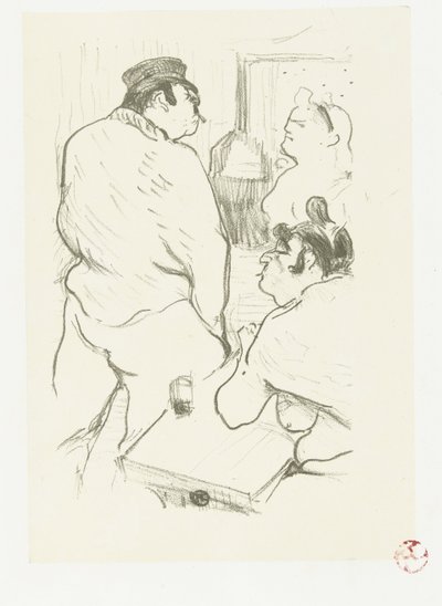 To kvinder og mand på bordel La Terror de Grenelle af Henri de Toulouse Lautrec