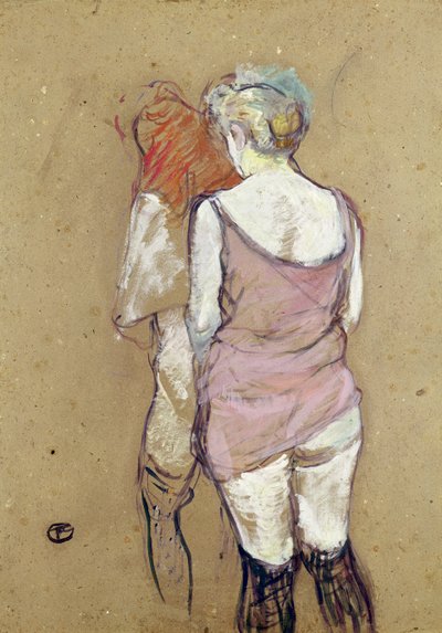 To halvnøgne kvinder i Maison de la Rue des Moulins af Henri de Toulouse Lautrec