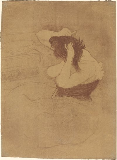 Kvinde, der reder sit hår af Henri de Toulouse Lautrec