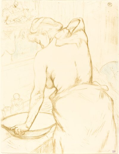 Kvinde vasker sig selv (Femme qui se lave) af Henri de Toulouse Lautrec