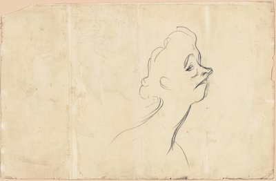 Yvette Guilbert (recto) Tre-kvarts undersøgelse af Yvette Guilbert (verso) af Henri de Toulouse Lautrec