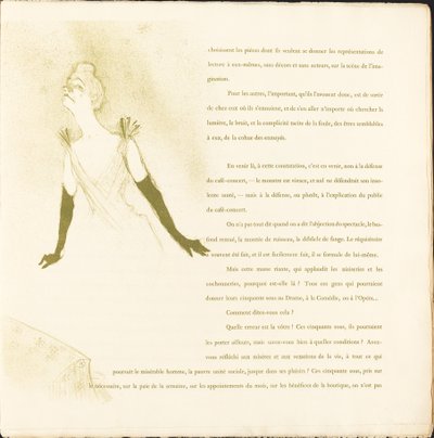 Yvette Guilbert af Henri de Toulouse Lautrec