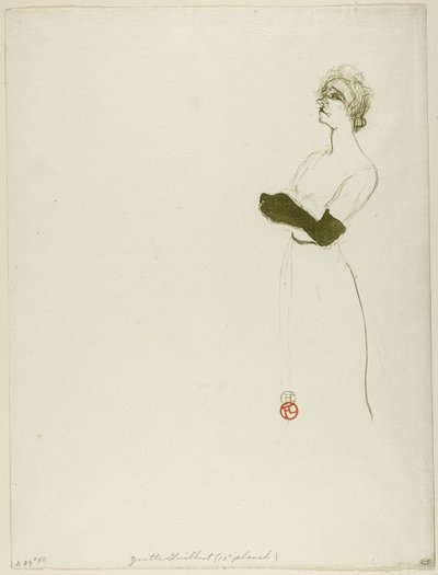Yvette Guilbert af Henri de Toulouse Lautrec
