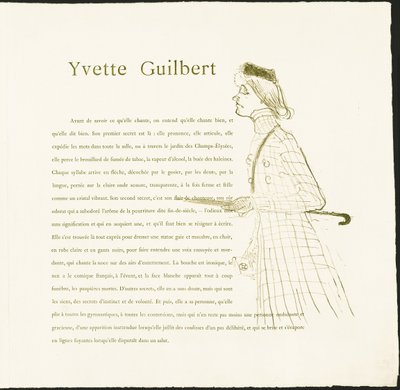 Yvette Guilbert von Henri de Toulouse-Lautrec