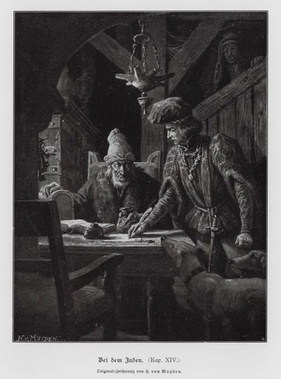 Jødisk pengeudlåner (gravering) af Henri van Muyden
