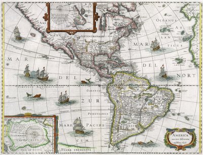 Kort over Amerika, 1631 af Henricus Hondius II