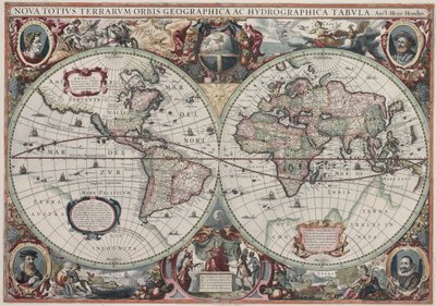 Et nyt kort over hele verden af Henricus Hondius II