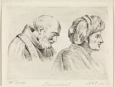 Præst og en mand med turban af Henricus Turken