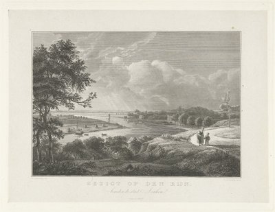 Udsigt over Rhinen under Arnhem Udsigt over Rhinen (titel på objekt) Scener fra omgivelserne i byen Arnhem (serietitel) af Henricus Wilhelmus Couwenberg