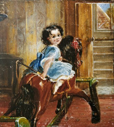 Flora Emma Sarah Ward på en gyngehest af Henrietta Mary Ward
