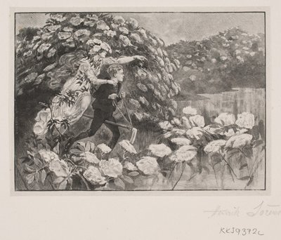 Illustration til H. C. Andersen: "Hyldemor" af Henrik Arnold Hamilkar Sørensen