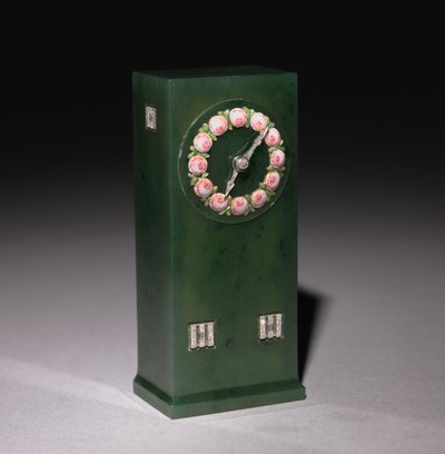 Ur, firma af Peter Carl Fabergé (1846-1920), efter 1903 (jade, guld, emalje, diamanter) af Henrik Wigstrom