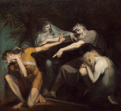 Ødipus forbander sin søn, Polynices af Henry  Fuseli