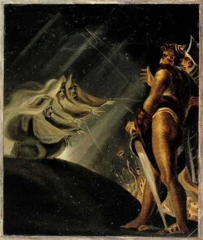 The Witches Floating Above Macbeth and Banquo - af Fussli (Fuseli), Johann Heinrich af Henry  Fuseli