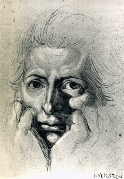 Studie til selvportræt af Henry Fuseli (1741-1825), tegning. Schweiz af Johann Heinrich Füssli