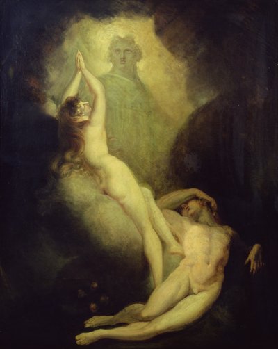 The Creation of Eva fra Milton, Paradise Lost VIII (olie på lærred) af Henry  Fuseli