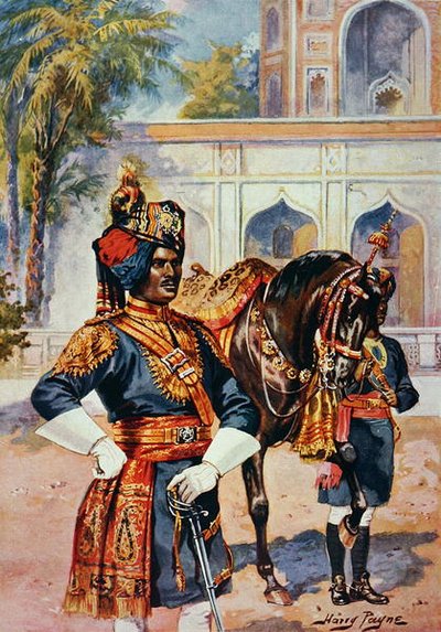 En indisk kejserkadet (farve litho) af Henry Payne