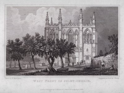 Vestfronten af Selby Church (gravering) af Henry (after) Gastineau
